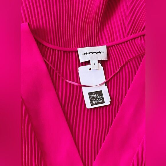 Milly Liv Satin Pleated Dress size 8 - Picture 9 of 10